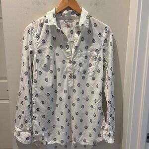 Merona White with black dots Tunic pullover size XS